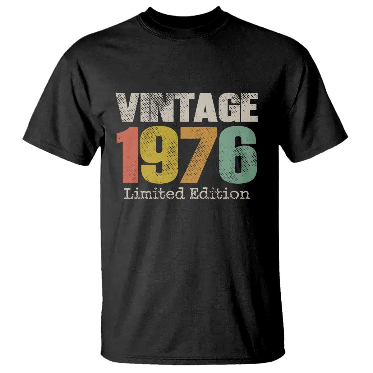 Vintage 1976 Limited Edition T Shirt Distressed Retro Typography 50th Birthday