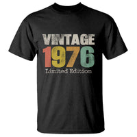 Vintage 1976 Limited Edition T Shirt Distressed Retro Typography 50th Birthday