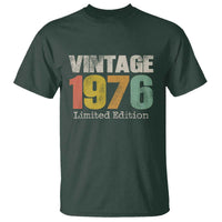 Vintage 1976 Limited Edition T Shirt Distressed Retro Typography 50th Birthday