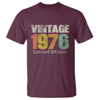 Vintage 1976 Limited Edition T Shirt Distressed Retro Typography 50th Birthday
