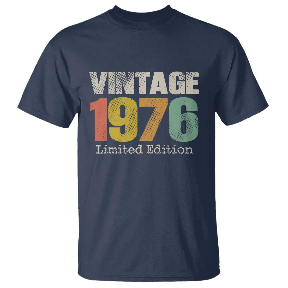 Vintage 1976 Limited Edition T Shirt Distressed Retro Typography 50th Birthday