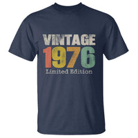 Vintage 1976 Limited Edition T Shirt Distressed Retro Typography 50th Birthday