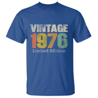 Vintage 1976 Limited Edition T Shirt Distressed Retro Typography 50th Birthday