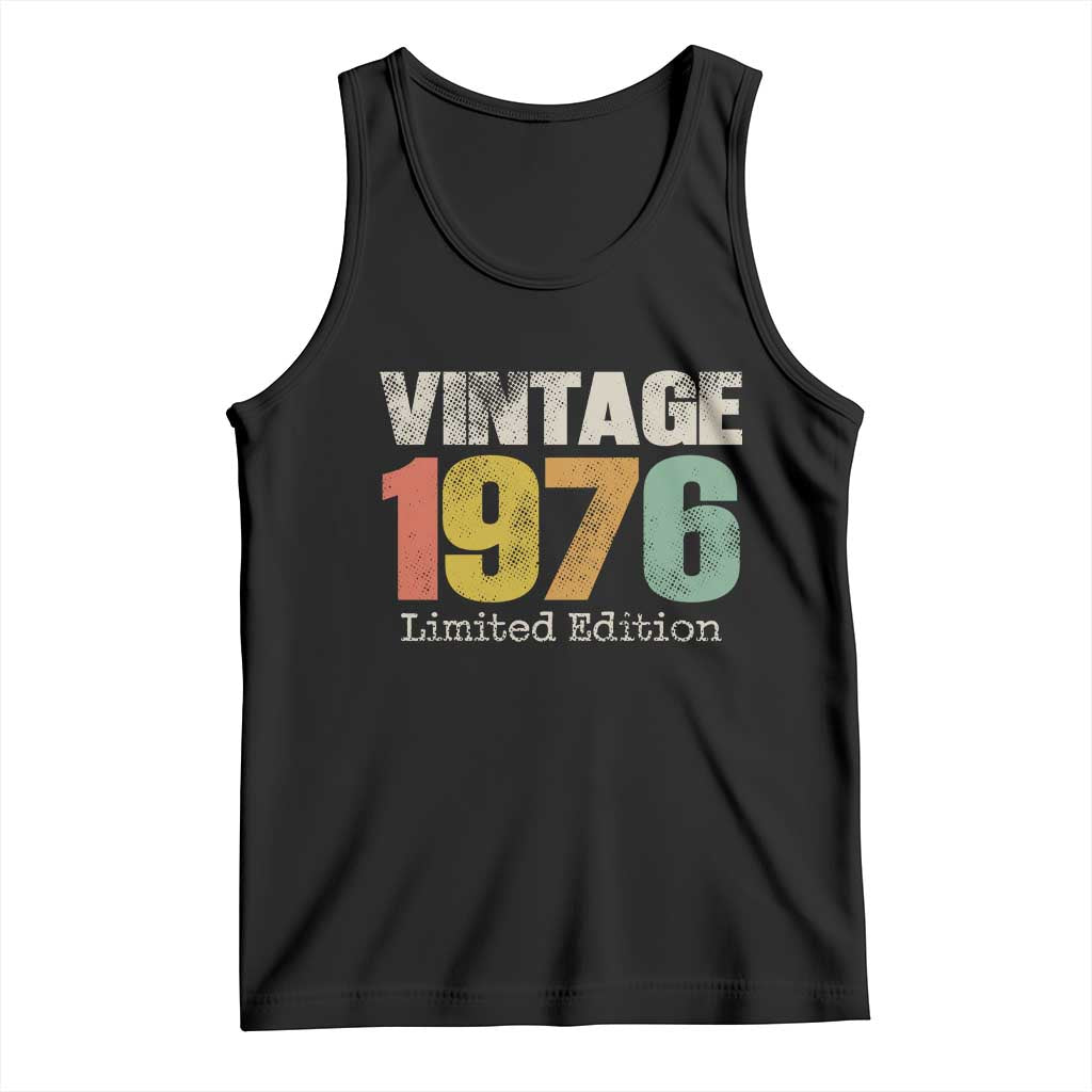 Vintage 1976 Limited Edition Tank Top Distressed Retro Typography 50th Birthday