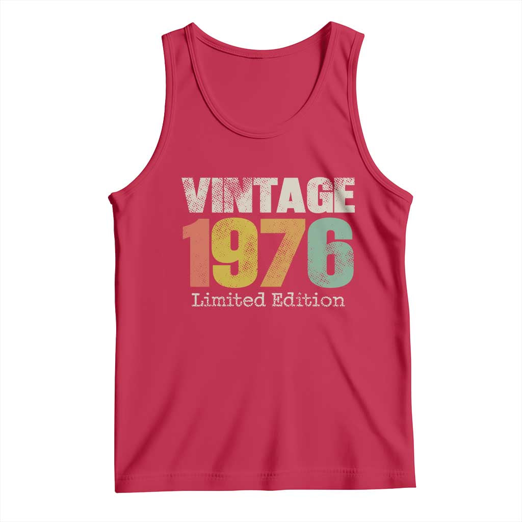 Vintage 1976 Limited Edition Tank Top Distressed Retro Typography 50th Birthday