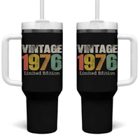 Vintage 1976 Limited Edition Tumbler With Handle Distressed Retro Typography 50th Birthday