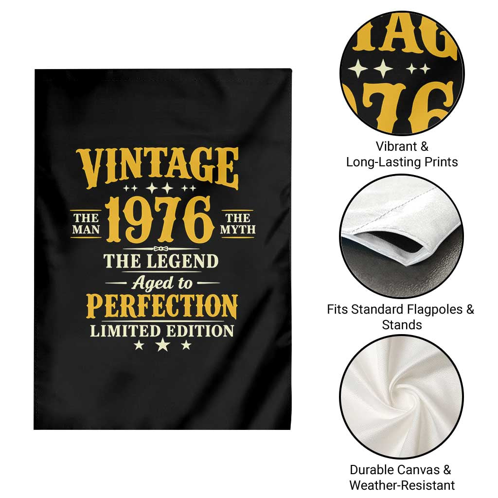 Vintage 1976 Aged to Perfection Garden Flag Limited Edition Retro 50th Birthday