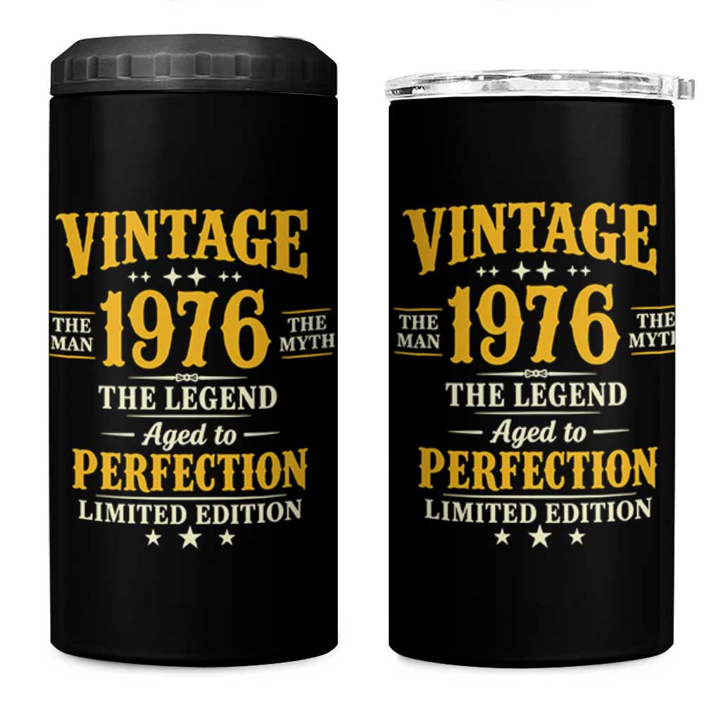 Vintage 1976 Aged to Perfection 4 in 1 Can Cooler Tumbler Limited Edition Retro 50th Birthday