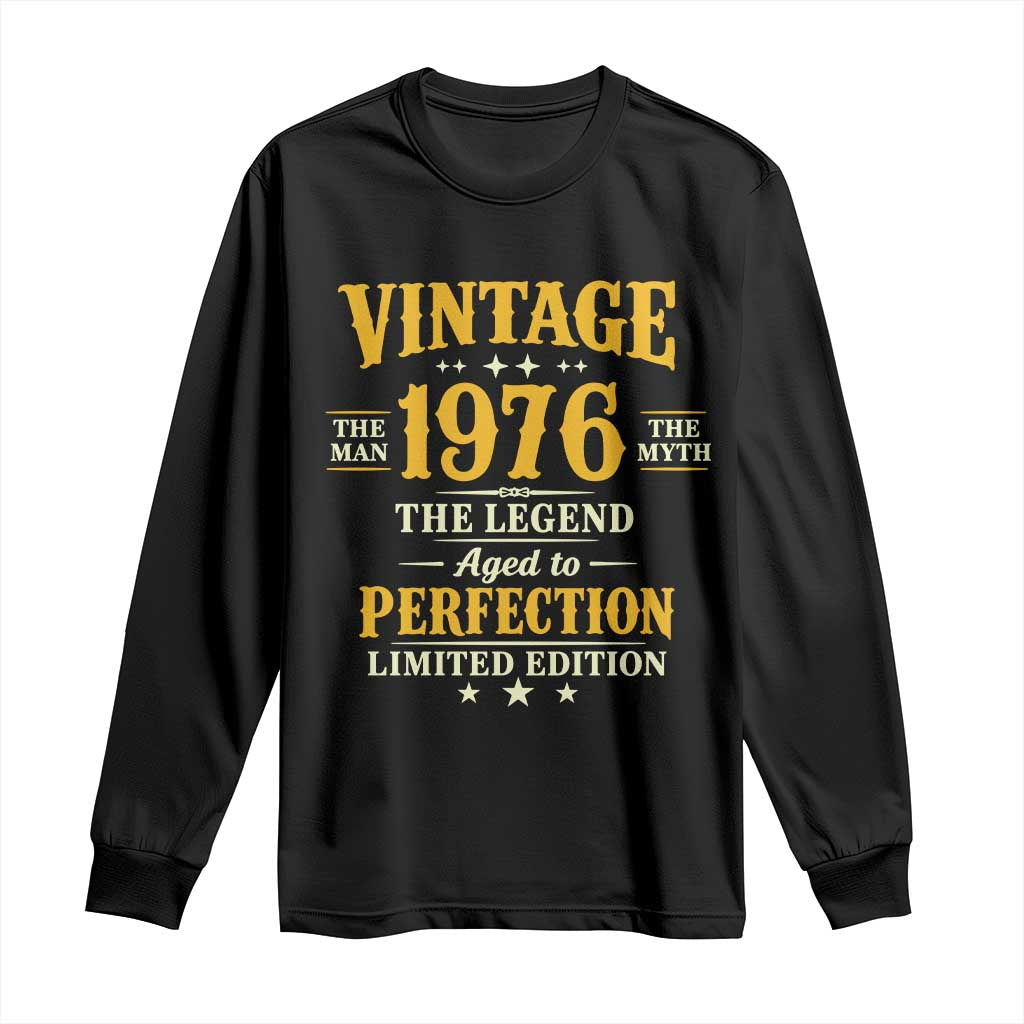 Vintage 1976 Aged to Perfection Long Sleeve Shirt Limited Edition Retro 50th Birthday