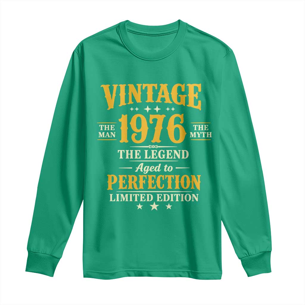 Vintage 1976 Aged to Perfection Long Sleeve Shirt Limited Edition Retro 50th Birthday