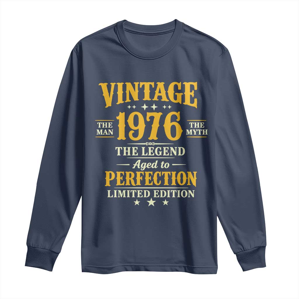 Vintage 1976 Aged to Perfection Long Sleeve Shirt Limited Edition Retro 50th Birthday