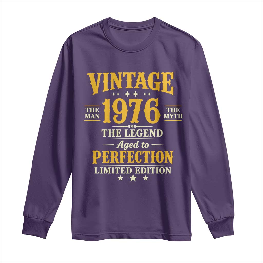Vintage 1976 Aged to Perfection Long Sleeve Shirt Limited Edition Retro 50th Birthday