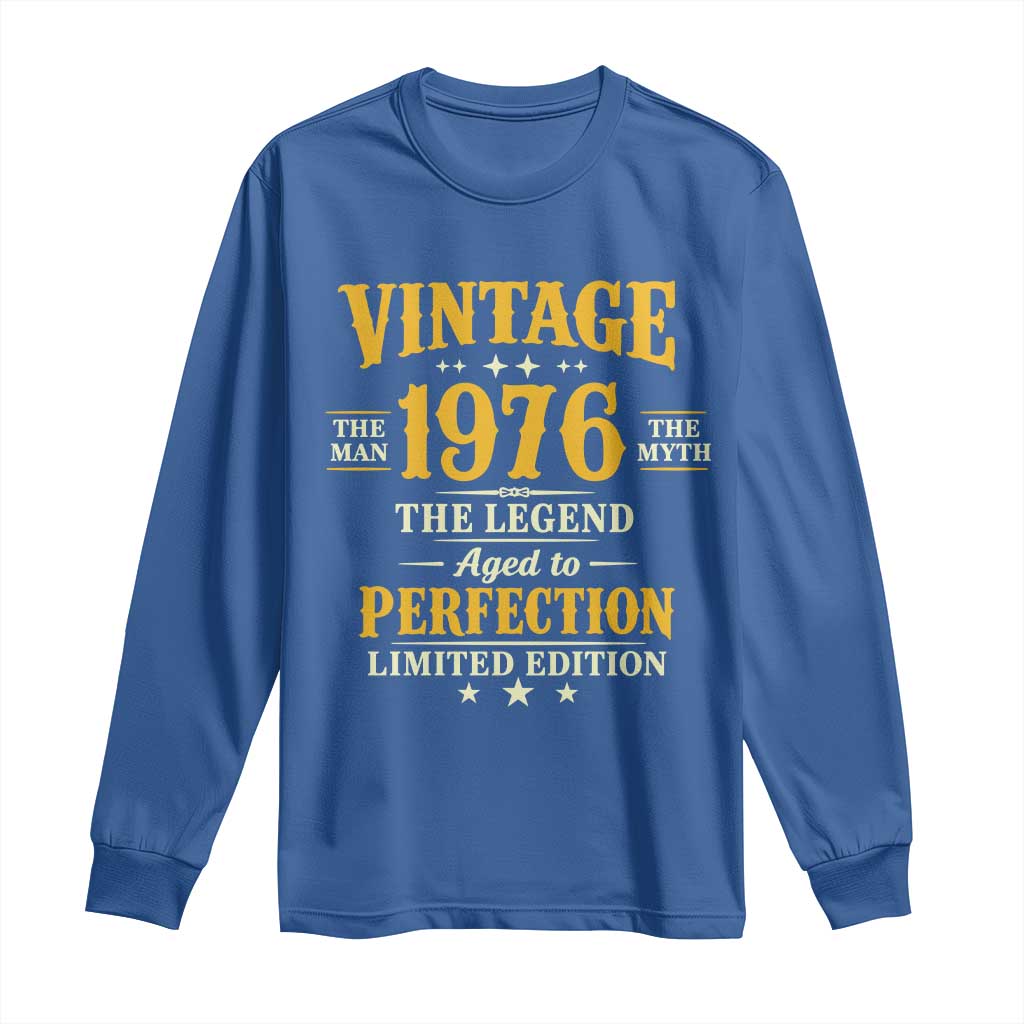 Vintage 1976 Aged to Perfection Long Sleeve Shirt Limited Edition Retro 50th Birthday