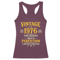 Vintage 1976 Aged to Perfection Racerback Tank Top Limited Edition Retro 50th Birthday