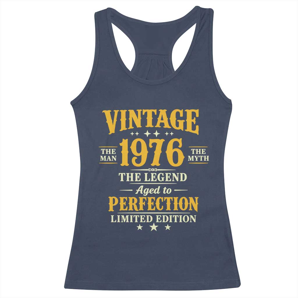 Vintage 1976 Aged to Perfection Racerback Tank Top Limited Edition Retro 50th Birthday