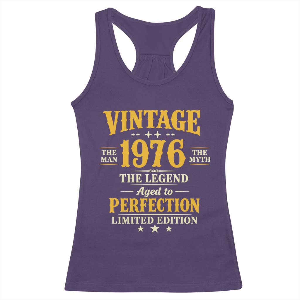 Vintage 1976 Aged to Perfection Racerback Tank Top Limited Edition Retro 50th Birthday