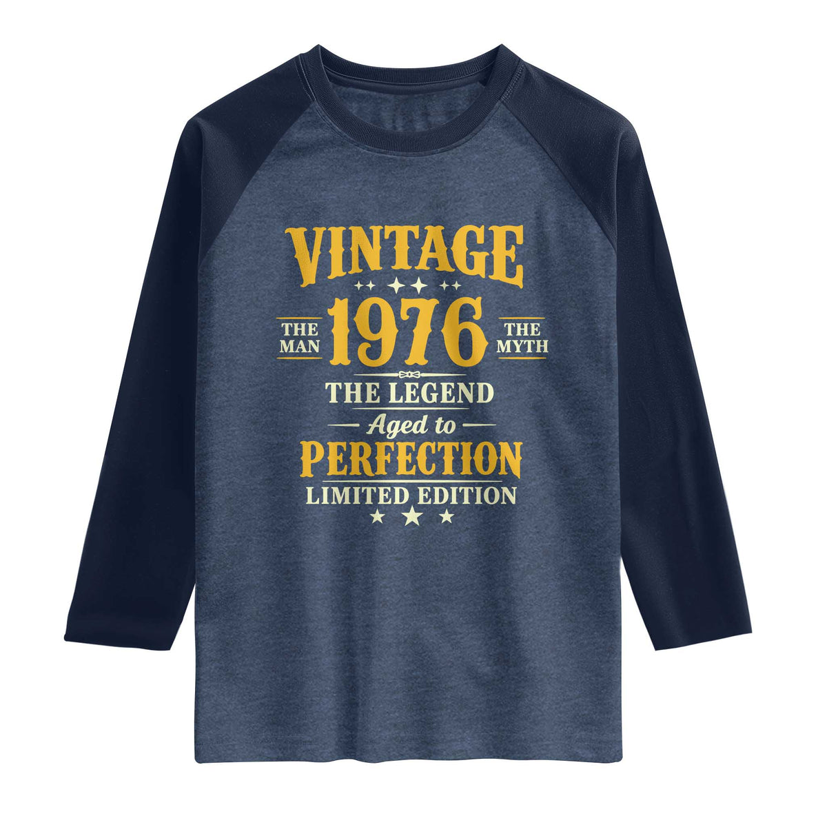 Vintage 1976 Aged to Perfection Raglan Shirt Limited Edition Retro 50th Birthday
