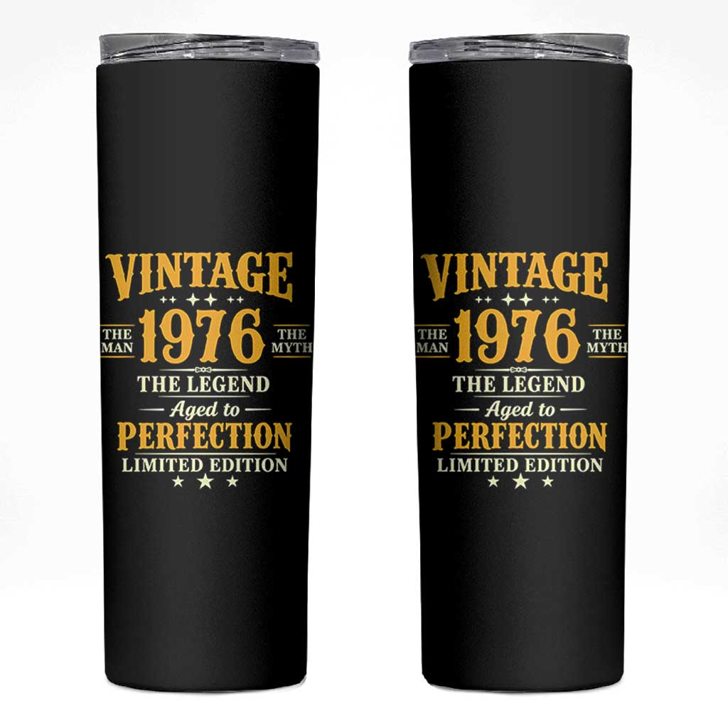Vintage 1976 Aged to Perfection Skinny Tumbler Limited Edition Retro 50th Birthday