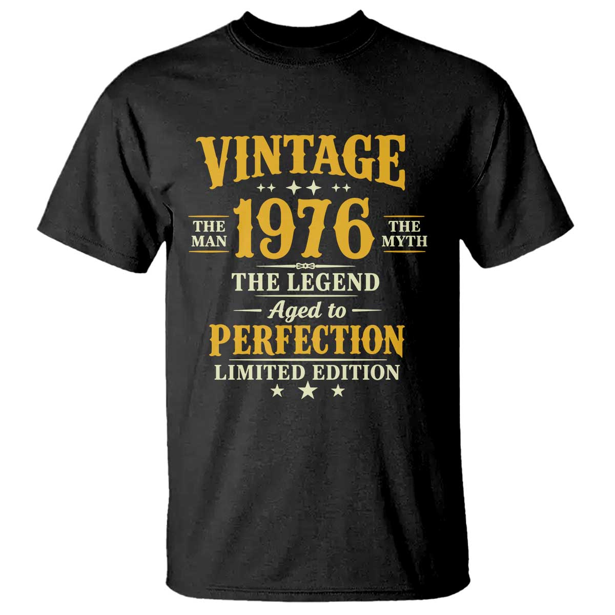 Vintage 1976 Aged to Perfection T Shirt Limited Edition Retro 50th Birthday
