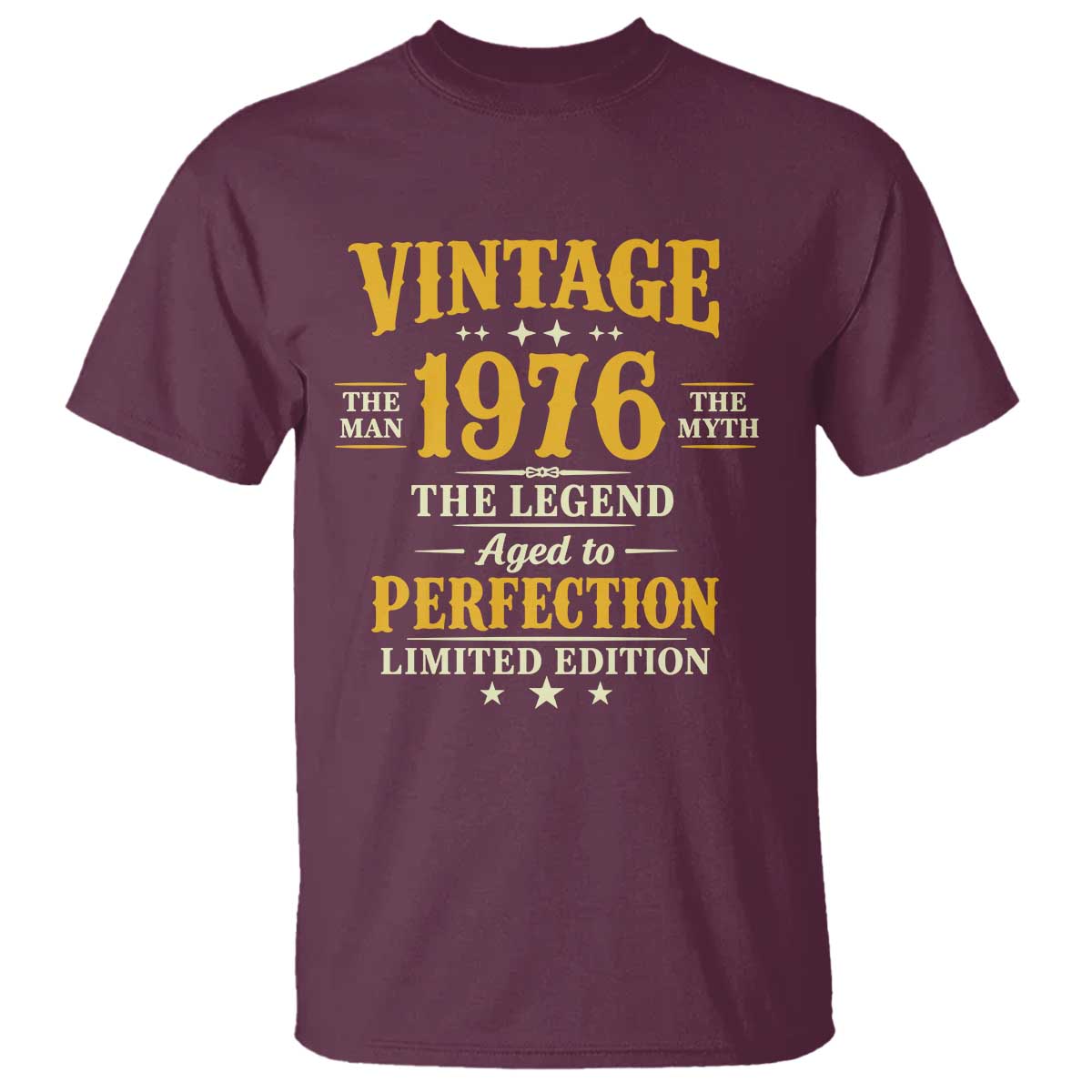 Vintage 1976 Aged to Perfection T Shirt Limited Edition Retro 50th Birthday