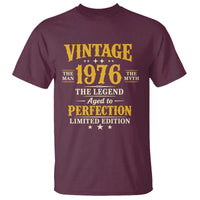Vintage 1976 Aged to Perfection T Shirt Limited Edition Retro 50th Birthday
