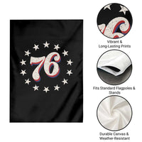 Patriotic Retro 76 American Flag Stars Circle Garden Flag 1976 Milestone Birthday Graphic