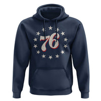 Patriotic Retro 76 American Flag Stars Circle Hoodie 1976 Milestone Birthday Graphic