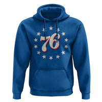 Patriotic Retro 76 American Flag Stars Circle Hoodie 1976 Milestone Birthday Graphic