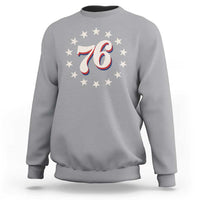 Patriotic Retro 76 American Flag Stars Circle Sweatshirt 1976 Milestone Birthday Graphic