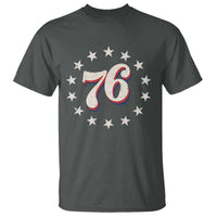 Patriotic Retro 76 American Flag Stars Circle T Shirt 1976 Milestone Birthday Graphic