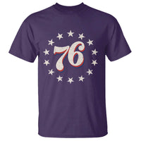 Patriotic Retro 76 American Flag Stars Circle T Shirt 1976 Milestone Birthday Graphic