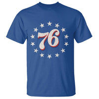 Patriotic Retro 76 American Flag Stars Circle T Shirt 1976 Milestone Birthday Graphic