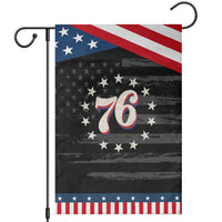 Retro 76 American Flag Stars Circle Patriotic Garden Flag 1976 Milestone Birthday Graphic