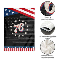 Retro 76 American Flag Stars Circle Patriotic Garden Flag 1976 Milestone Birthday Graphic