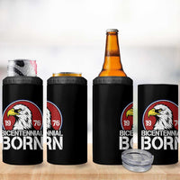 Patriotic Bicentennial Born 1976 4 in 1 Can Cooler Tumbler American Bald Eagle 50th Birthday