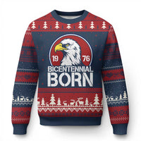 Patriotic Bicentennial Born 1976 Ugly Christmas Sweater American Bald Eagle 50th Birthday