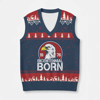 Patriotic Bicentennial Born 1976 V-Neck Knit Sweater Vest American Bald Eagle 50th Birthday