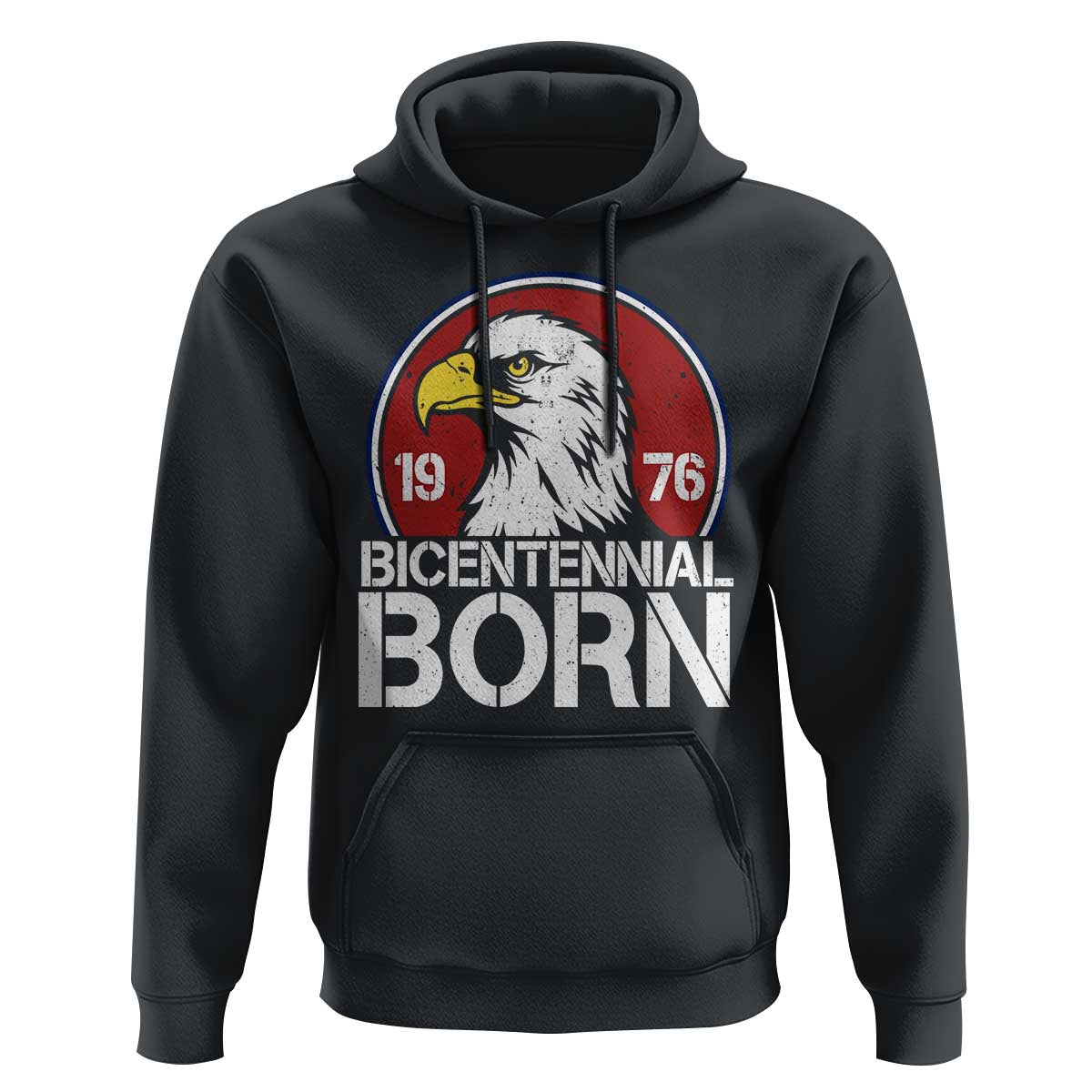 Patriotic Bicentennial Born 1976 Hoodie American Bald Eagle 50th Birthday