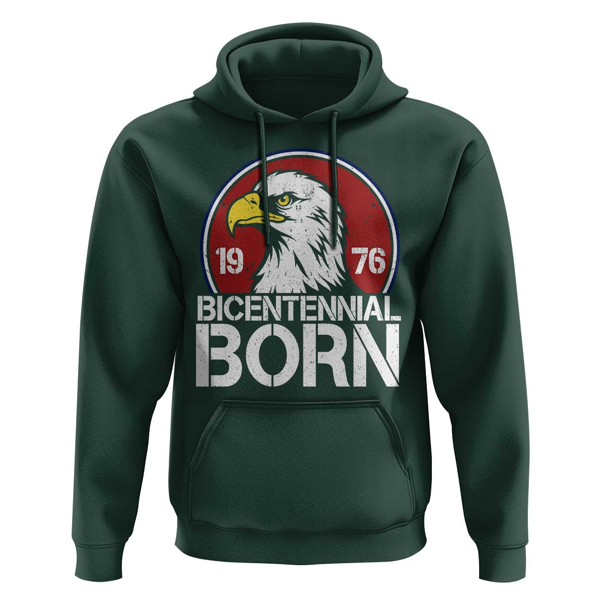 Patriotic Bicentennial Born 1976 Hoodie American Bald Eagle 50th Birthday