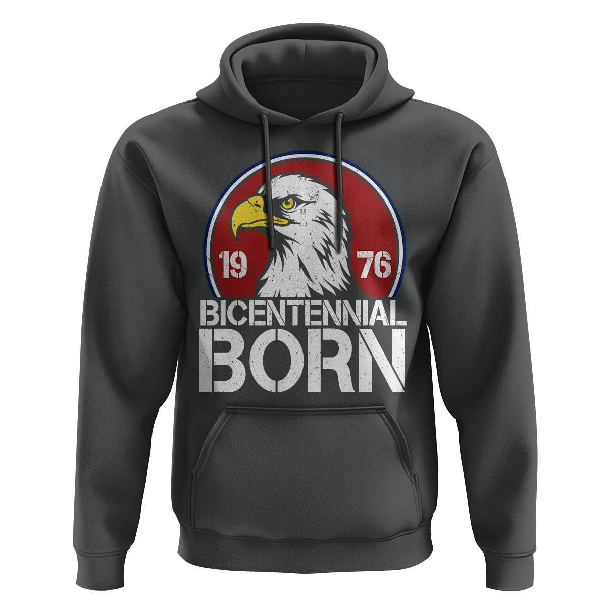 Patriotic Bicentennial Born 1976 Hoodie American Bald Eagle 50th Birthday
