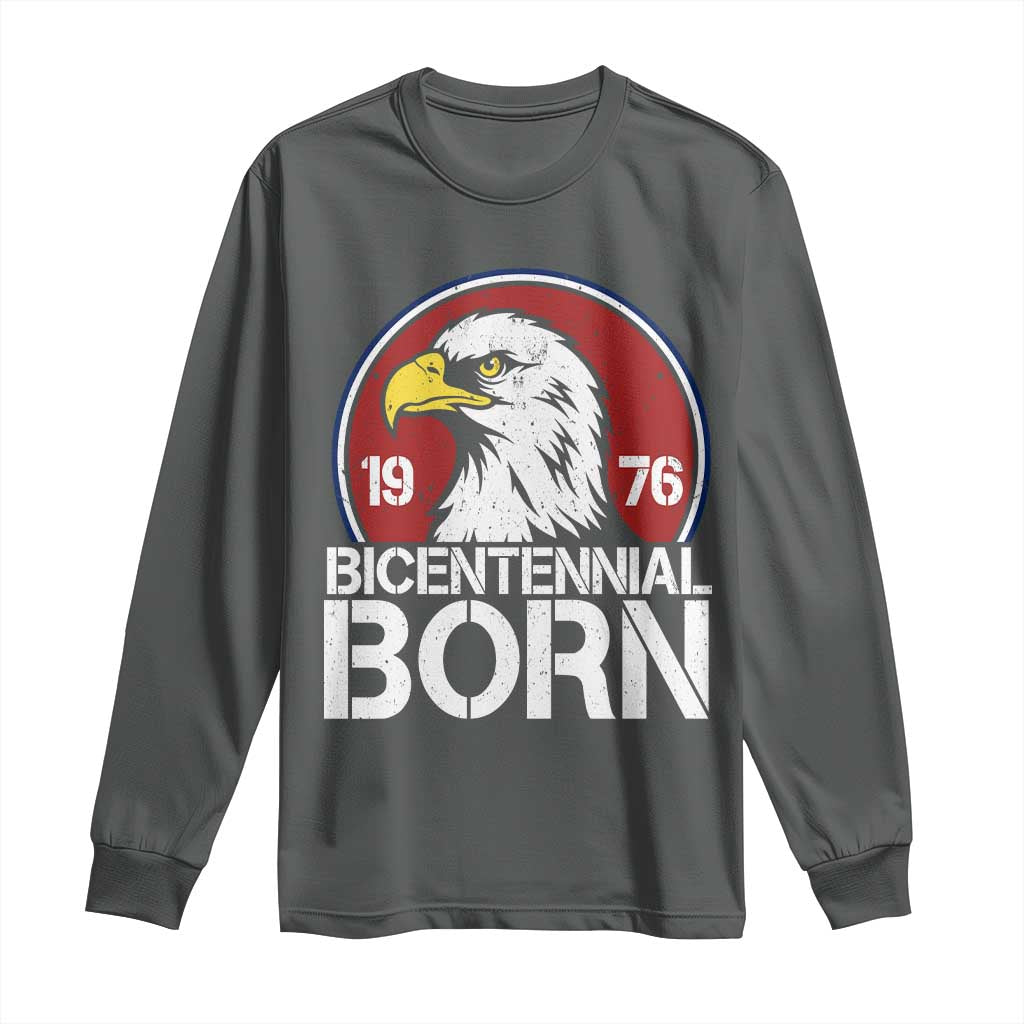 Patriotic Bicentennial Born 1976 Long Sleeve Shirt American Bald Eagle 50th Birthday