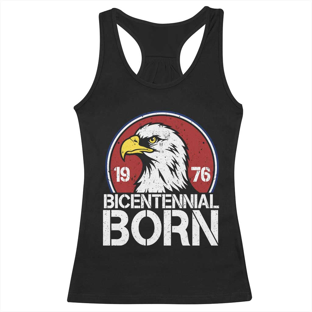 Patriotic Bicentennial Born 1976 Racerback Tank Top American Bald Eagle 50th Birthday