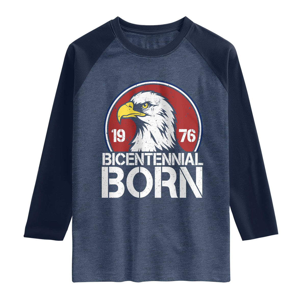 Patriotic Bicentennial Born 1976 Raglan Shirt American Bald Eagle 50th Birthday