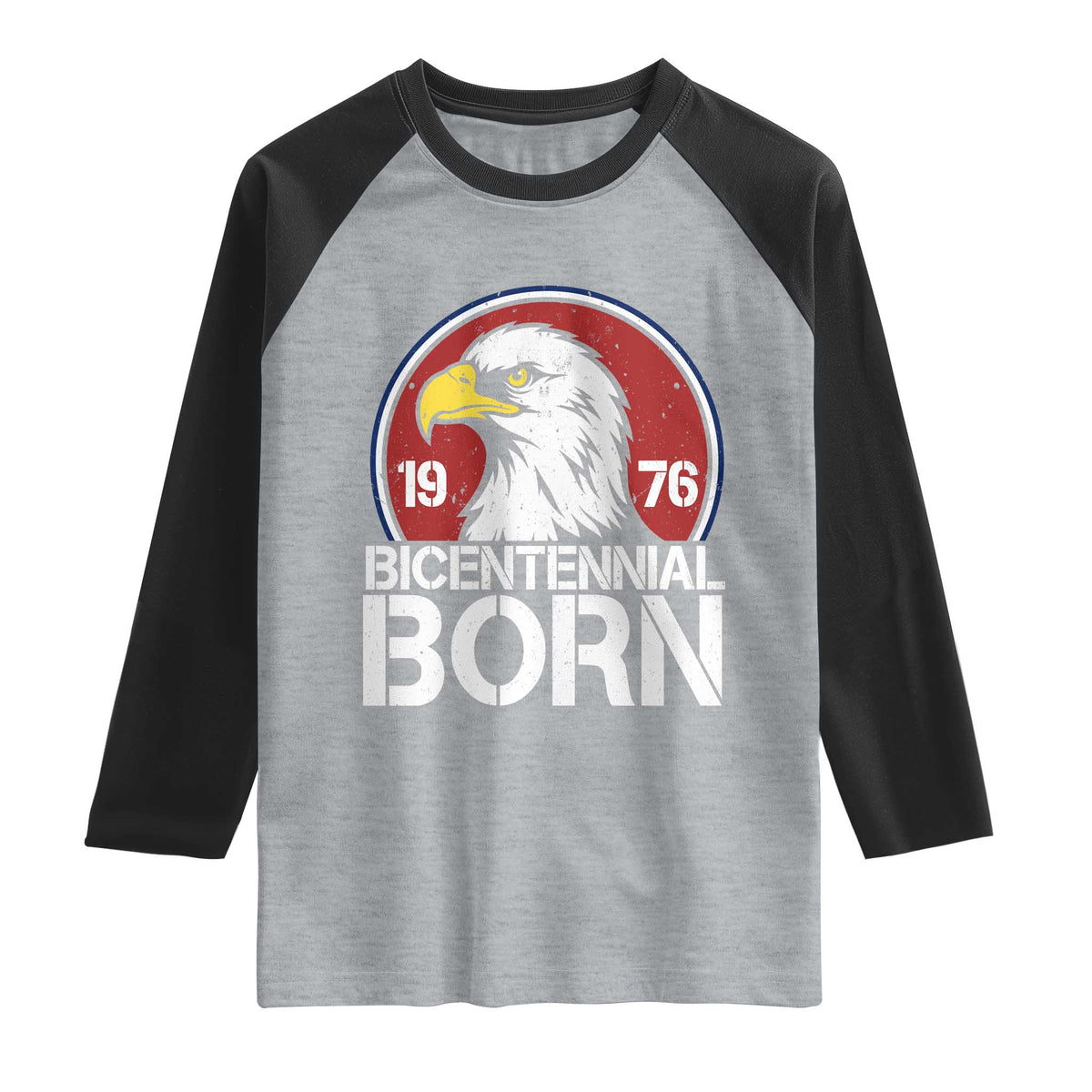 Patriotic Bicentennial Born 1976 Raglan Shirt American Bald Eagle 50th Birthday