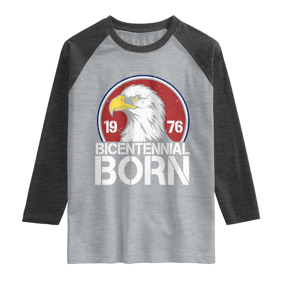 Patriotic Bicentennial Born 1976 Raglan Shirt American Bald Eagle 50th Birthday