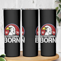 Patriotic Bicentennial Born 1976 Skinny Tumbler American Bald Eagle 50th Birthday