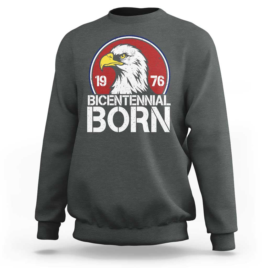 Patriotic Bicentennial Born 1976 Sweatshirt American Bald Eagle 50th Birthday