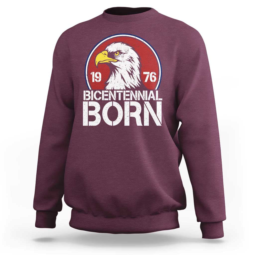 Patriotic Bicentennial Born 1976 Sweatshirt American Bald Eagle 50th Birthday