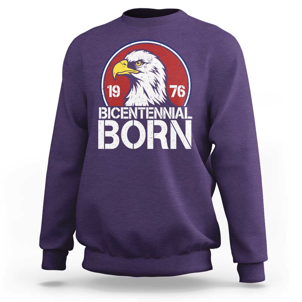 Patriotic Bicentennial Born 1976 Sweatshirt American Bald Eagle 50th Birthday