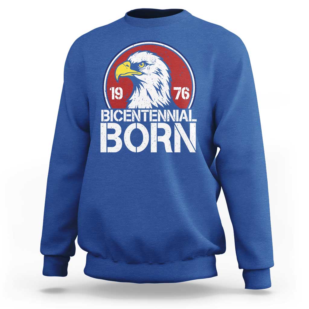 Patriotic Bicentennial Born 1976 Sweatshirt American Bald Eagle 50th Birthday